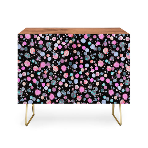 Ninola Design Galaxy Constellation Dots Planets Dark Credenza
