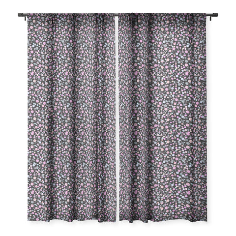 Ninola Design Galaxy Constellation Dots Planets Dark Sheer Window Curtain