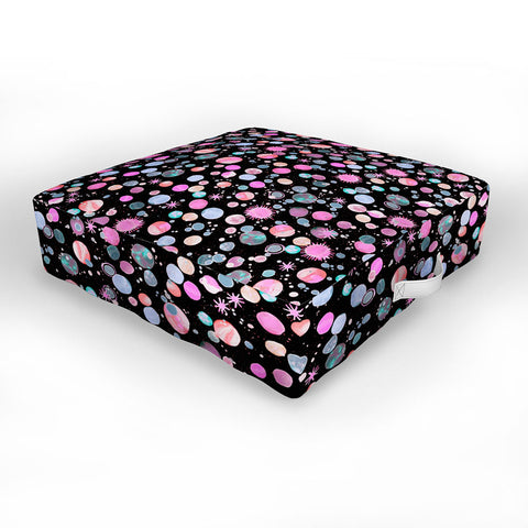 Ninola Design Galaxy Constellation Dots Planets Dark Outdoor Floor Cushion