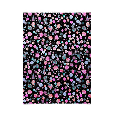 Ninola Design Galaxy Constellation Dots Planets Dark Poster