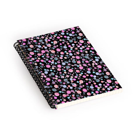 Ninola Design Galaxy Constellation Dots Planets Dark Spiral Notebook