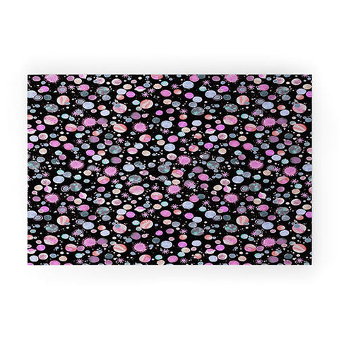Ninola Design Galaxy Constellation Dots Planets Dark Welcome Mat