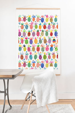 Ninola Design Geo pineapples Multicolored Art Print And Hanger
