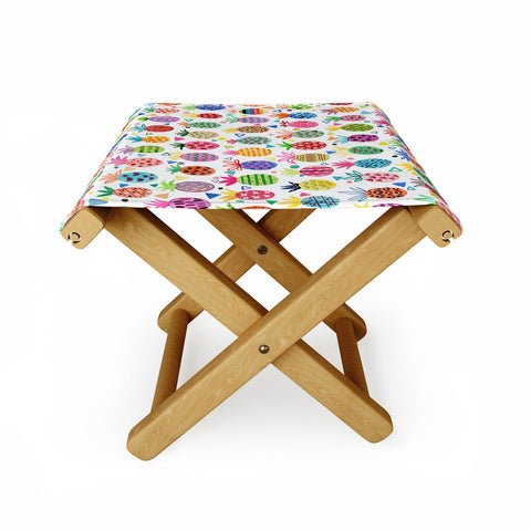 Ninola Design Geo pineapples Multicolored Folding Stool
