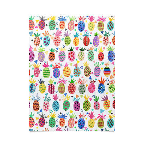 Ninola Design Geo pineapples Multicolored Poster