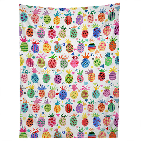 Ninola Design Geo pineapples Multicolored Tapestry