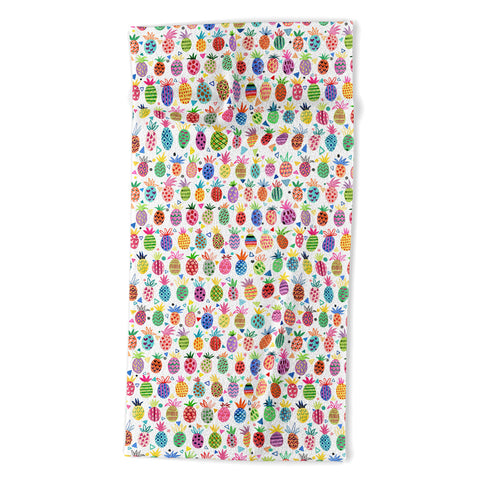 Ninola Design Geo pineapples Multicolored Beach Towel