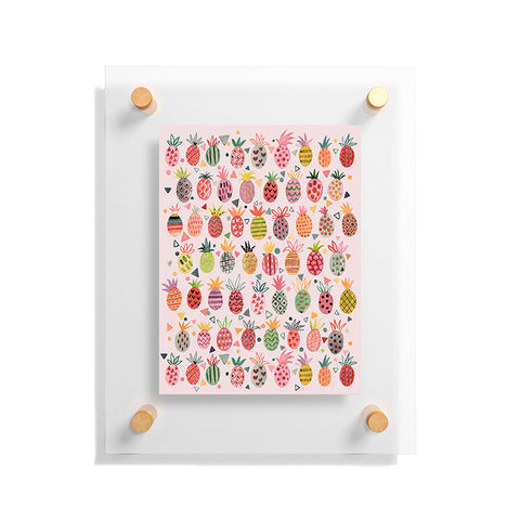 Ninola Design Geo pineapples Pink Floating Acrylic Print
