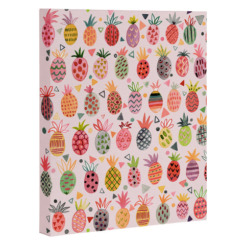 Ninola Design Geo pineapples Pink Art Canvas