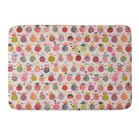 Ninola Design Geo pineapples Pink Memory Foam Bath Mat