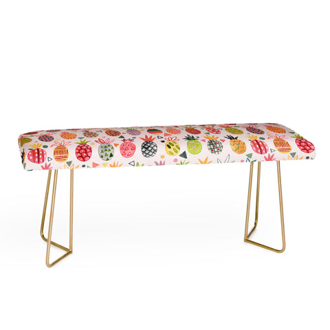 Ninola Design Geo pineapples Pink Bench