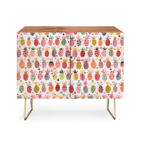 Ninola Design Geo pineapples Pink Credenza