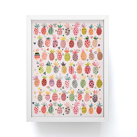 Ninola Design Geo pineapples Pink Framed Mini Art Print