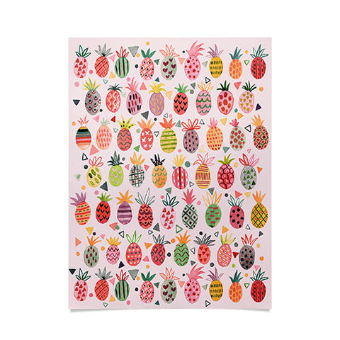 Ninola Design Geo pineapples Pink Poster