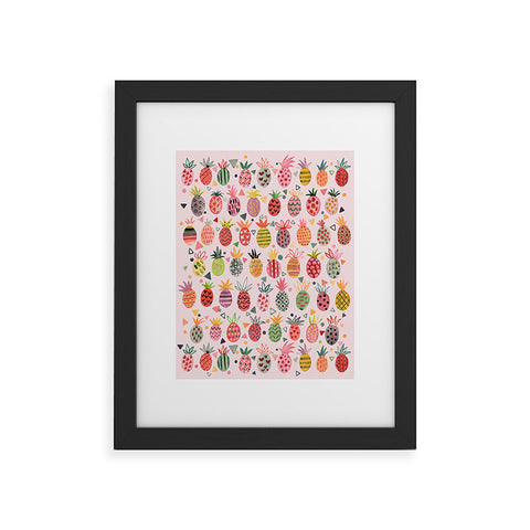 Ninola Design Geo pineapples Pink Framed Art Print