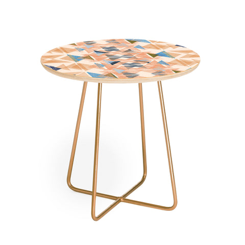 Ninola Design Geometric Boho Nomadic Gold Round Side Table