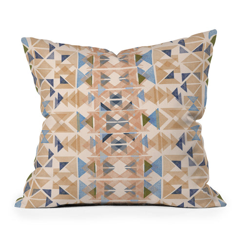 Ninola Design Geometric Boho Nomadic Gold Throw Pillow