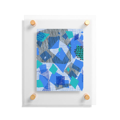 Ninola Design Geometric patches blue Floating Acrylic Print