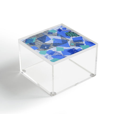 Ninola Design Geometric patches blue Acrylic Box