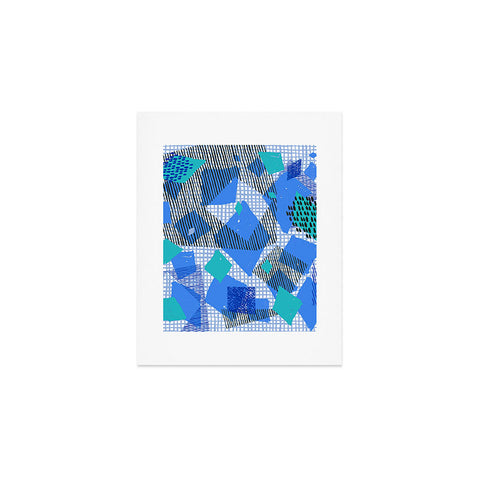 Ninola Design Geometric patches blue Art Print