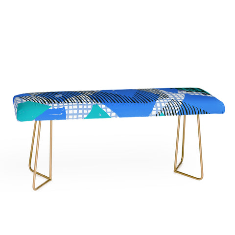 Ninola Design Geometric patches blue Bench