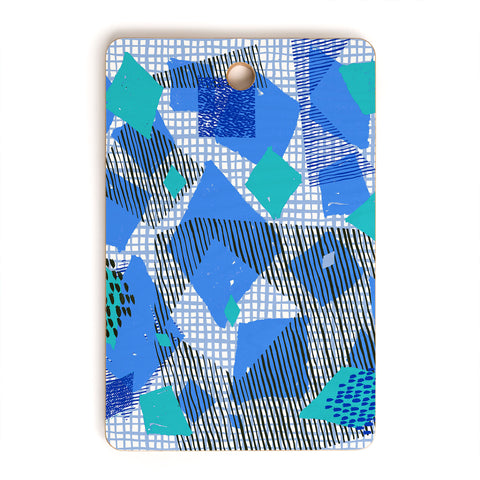 Ninola Design Geometric patches blue Cutting Board Rectangle