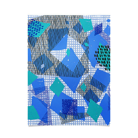 Ninola Design Geometric patches blue Poster