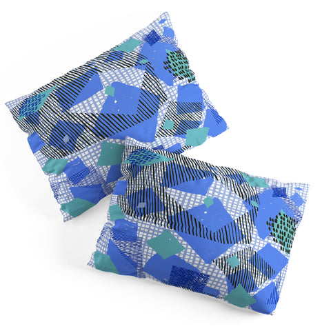 Ninola Design Geometric patches blue Pillow Shams