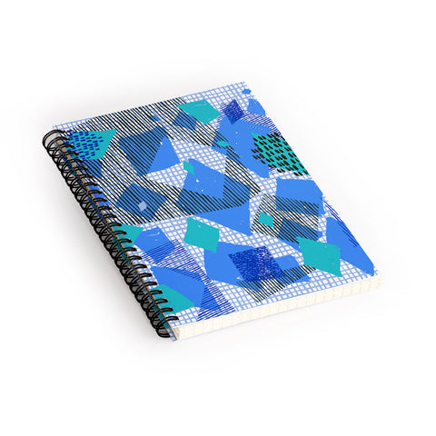 Ninola Design Geometric patches blue Spiral Notebook