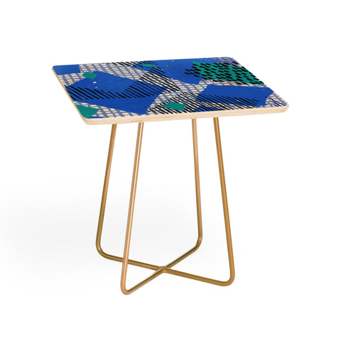 Ninola Design Geometric patches blue Side Table
