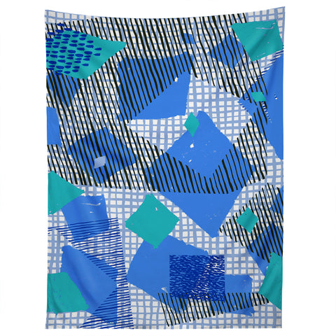 Ninola Design Geometric patches blue Tapestry