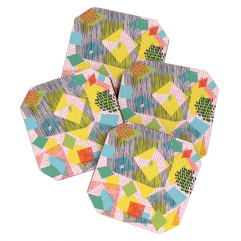 Ninola Design Geometric patches multi Coaster Set