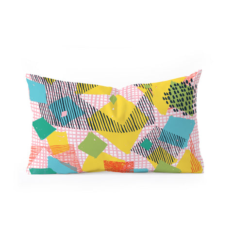 Ninola Design Geometric patches multi Oblong Throw Pillow