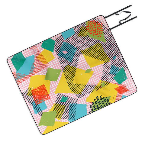 Ninola Design Geometric patches multi Picnic Blanket