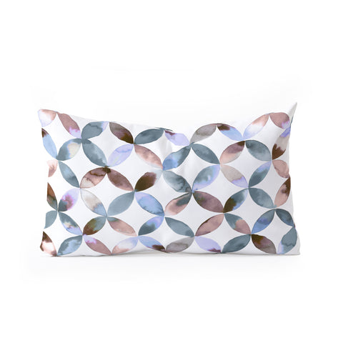 Ninola Design Geometric petals tile Pastel Oblong Throw Pillow