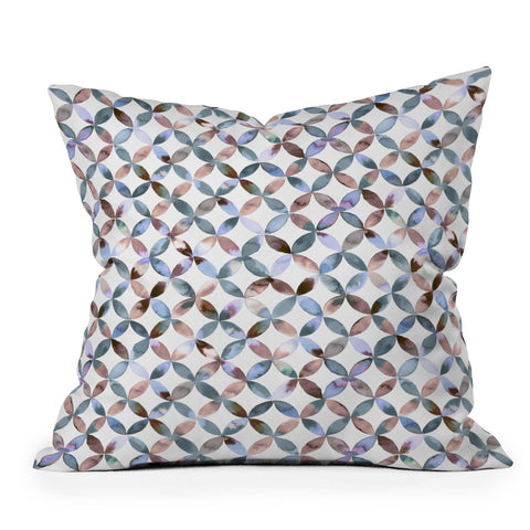Ninola Design Geometric petals tile Pastel Throw Pillow