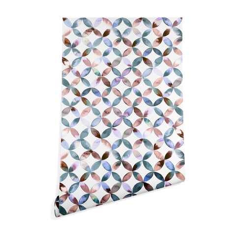 Ninola Design Geometric petals tile Pastel Wallpaper