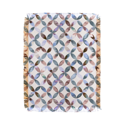 Ninola Design Geometric petals tile Pastel Throw Blanket