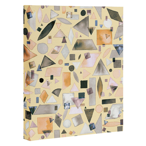 Ninola Design Geometric pieces Light yellow Art Canvas