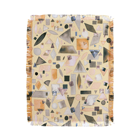 Ninola Design Geometric pieces Light yellow Throw Blanket