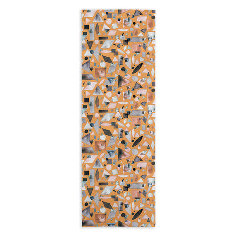 Ninola Design Geometric pieces Mustard Yoga Towel