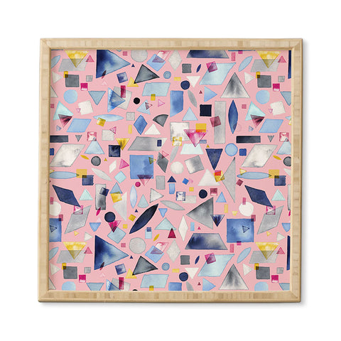Ninola Design Geometric Pieces Pink Framed Wall Art