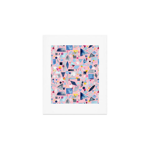 Ninola Design Geometric Pieces Pink Art Print