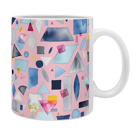Ninola Design Geometric Pieces Pink Coffee Mug