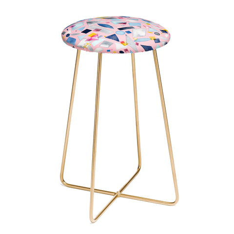 Ninola Design Geometric Pieces Pink Counter Stool