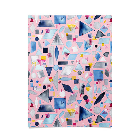 Ninola Design Geometric Pieces Pink Poster