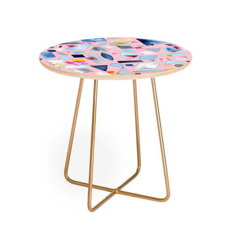 Ninola Design Geometric Pieces Pink Round Side Table