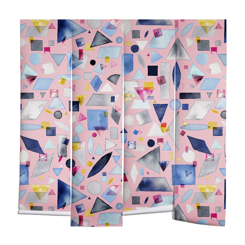Ninola Design Geometric Pieces Pink Wall Mural
