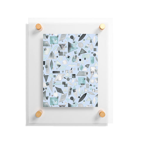 Ninola Design Geometric pieces Soft blue Floating Acrylic Print