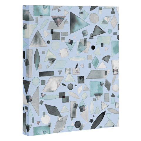 Ninola Design Geometric pieces Soft blue Art Canvas